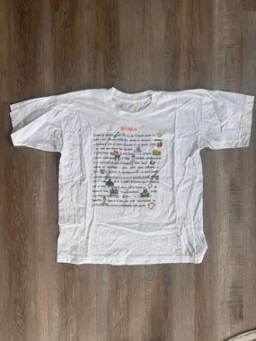Vintage Rome Italy T-Shirt - size Large single stitch